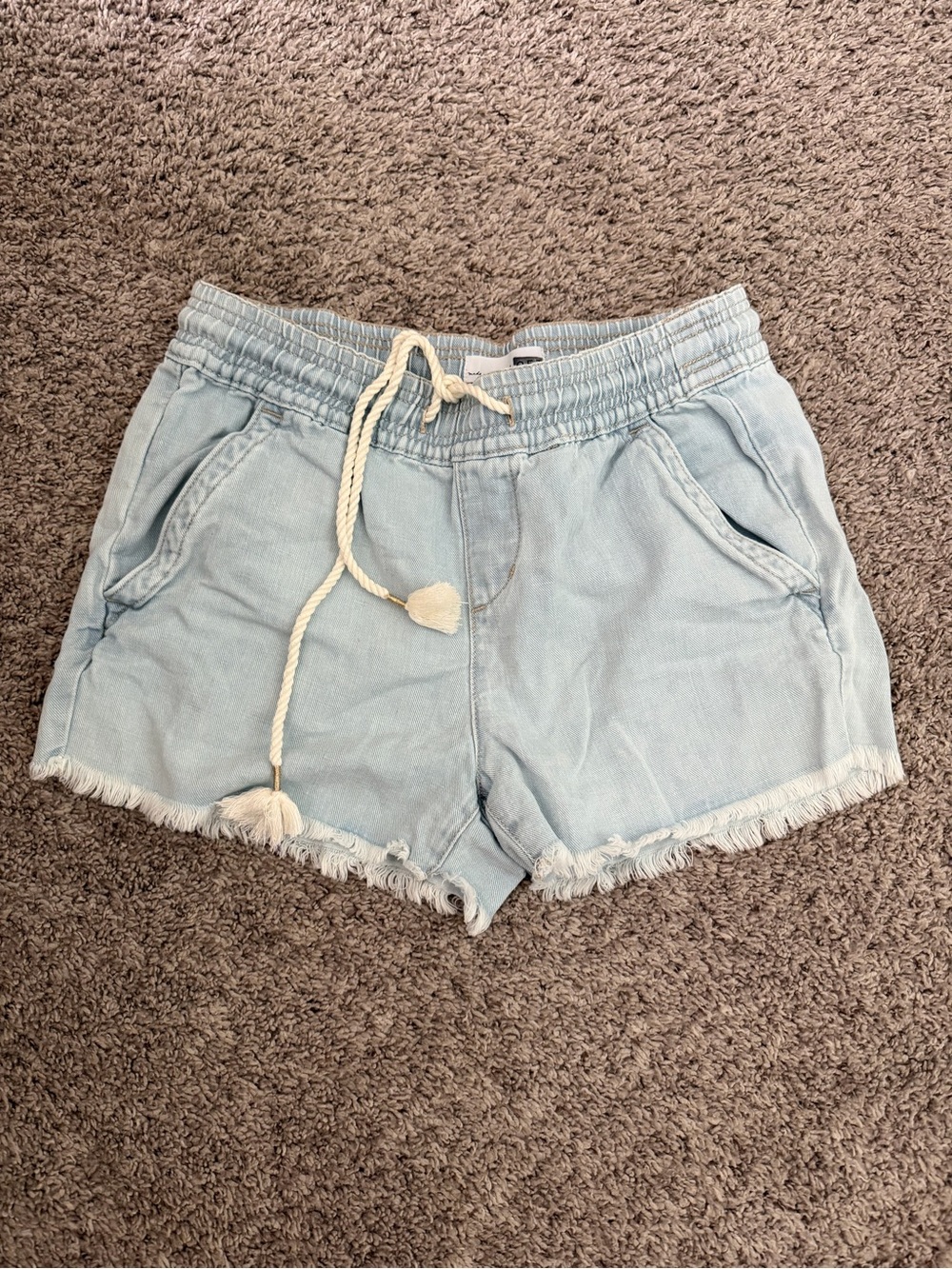 LOFT Light Blue Drawstring Denim Shorts